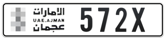 Ajman Plate number  * 572X for sale on Numbers.ae