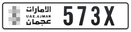 Ajman Plate number  * 573X for sale on Numbers.ae