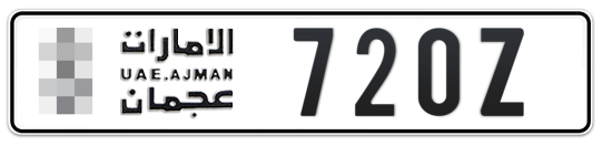 Ajman Plate number  * 720Z for sale on Numbers.ae