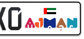 Ajman Plate number A 843X0 for sale - Short layout, Dubai logo, Сlose view