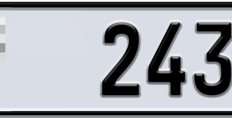 Ajman Plate number  * 2432 for sale - Short layout, Dubai logo, Сlose view