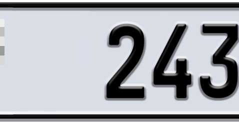 Ajman Plate number  * 2432 for sale - Short layout, Dubai logo, Сlose view