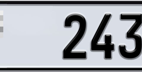 Ajman Plate number  * 2432 for sale - Short layout, Dubai logo, Сlose view