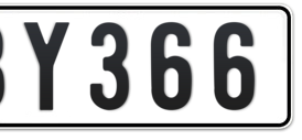Ajman Plate number B 3Y366 for sale - Short layout, Сlose view