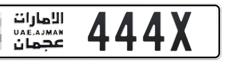 Ajman Plate number  * 444X for sale - Short layout, Сlose view