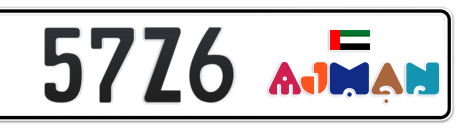 Ajman Plate number C 57Z6 for sale - Short layout, Dubai logo, Сlose view