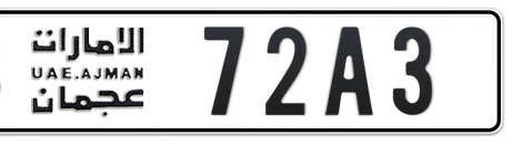 Ajman Plate number C 72A3 for sale - Short layout, Сlose view