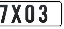 Ajman Plate number C 7X03 for sale - Short layout, Сlose view