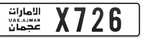 Ajman Plate number C X726 for sale - Short layout, Сlose view