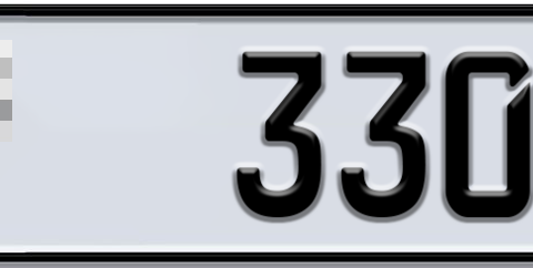 Ajman Plate number  * 3301 for sale - Short layout, Dubai logo, Сlose view