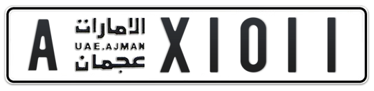 Ajman Plate number A X1011 for sale - Long layout, Full view