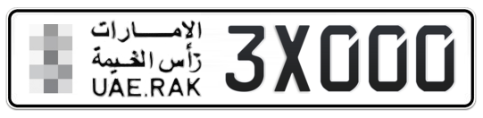 Ras Al Khaimah Plate number  * 3X000 for sale on Numbers.ae