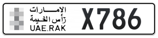  * X786 - Plate numbers for sale in Ras Al Khaimah