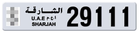  * 29111 - Plate numbers for sale in Sharjah