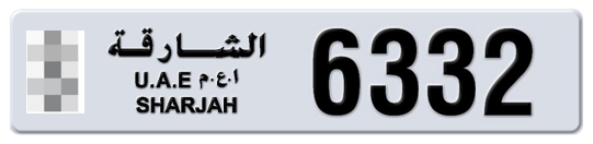  * 6332 - Plate numbers for sale in Sharjah