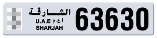  * 63630 - Plate numbers for sale in Sharjah