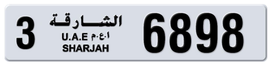 3 6898 - Plate numbers for sale in Sharjah
