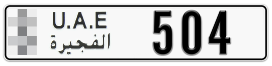 Fujairah Plate number  * 504 for sale on Numbers.ae
