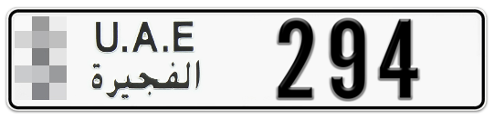  * 294 - Plate numbers for sale in Fujairah